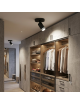 Faretto proiettore nero con attacco GU10 lampada orientabile da soffitto parete a cilindro