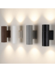 Applique da parete a cilindro per esterno luce sopra e sotto con attacco GU10 nero bianco grigio marrone
