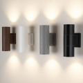 Applique da parete a cilindro per esterno luce sopra e sotto con attacco GU10 nero bianco grigio marrone