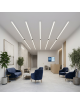 Lampadario a sospensione LED lineare 120 cm lampada orizzontale plafoniera moderno minimal per ufficio cucina soggiorno
