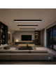 Lampadario a sospensione LED lineare 120 cm lampada orizzontale plafoniera moderno minimal per ufficio cucina soggiorno