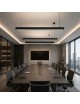 Lampadario a sospensione LED lineare 120 cm lampada orizzontale plafoniera moderno minimal per ufficio cucina soggiorno