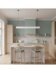 Lampadario a sospensione LED lineare 120 cm lampada orizzontale plafoniera moderno minimal per ufficio cucina soggiorno
