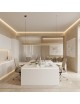 Lampadario a sospensione LED lineare 120 cm lampada orizzontale plafoniera moderno minimal per ufficio cucina soggiorno