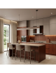 Lampadario a sospensione LED lineare 120 cm lampada orizzontale plafoniera moderno minimal per ufficio cucina soggiorno