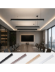 Lampadario a sospensione LED lineare 120 cm lampada orizzontale plafoniera moderno minimal per ufficio cucina soggiorno
