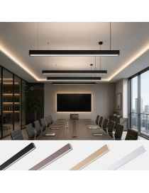 Lampadario a sospensione LED lineare 120 cm lampada orizzontale plafoniera moderno minimal per ufficio cucina soggiorno