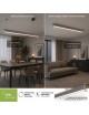 Lampadario a sospensione LED lineare 120 cm lampada orizzontale plafoniera moderno minimal per ufficio cucina soggiorno