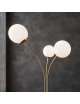 Lampada da terra Oro con 3 sfere in vetro bianco piantana design moderno per salotto camera