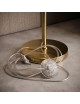 Lampada da terra Oro con 3 sfere in vetro bianco piantana design moderno per salotto camera