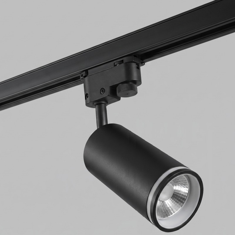 Faretto faro proiettore led per binario monofase con attacco GU10 orientabile nero