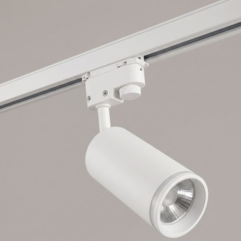 Faretto faro proiettore led per binario monofase con attacco GU10 orientabile bianco