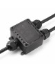 Scatola di giunzione impermeabile IP68 connettore stagno a 3 vie con morsettiera da esterno per cavi elettrici da giardino