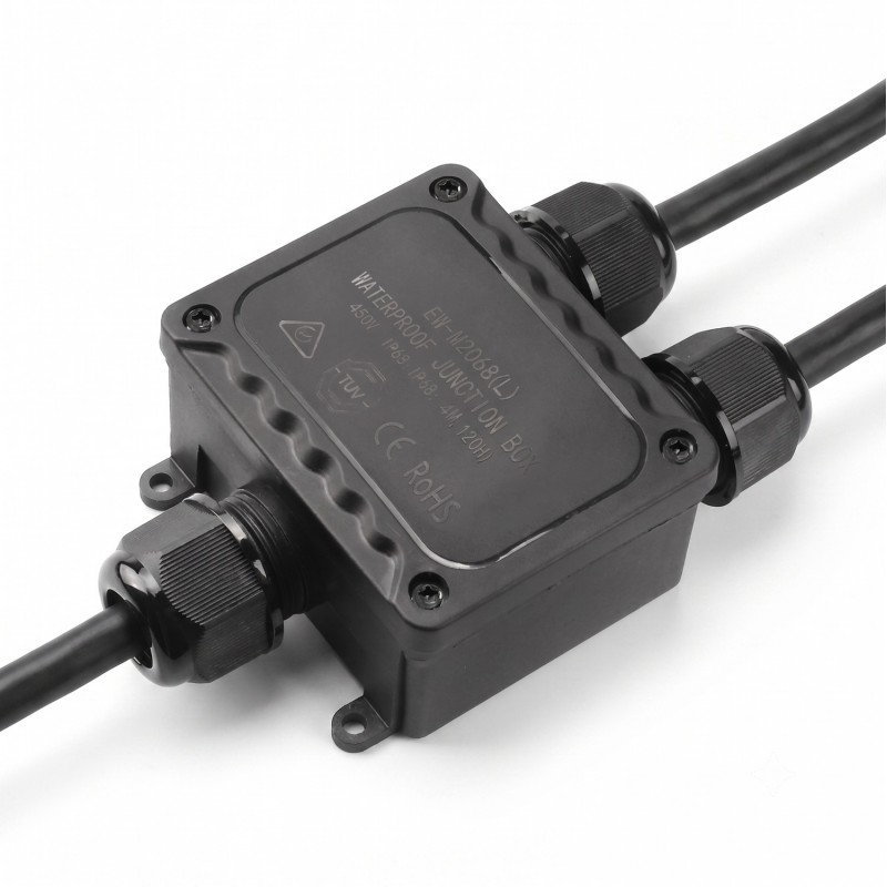 Scatola di giunzione impermeabile IP68 connettore stagno a 3 vie con morsettiera da esterno per cavi elettrici da giardino