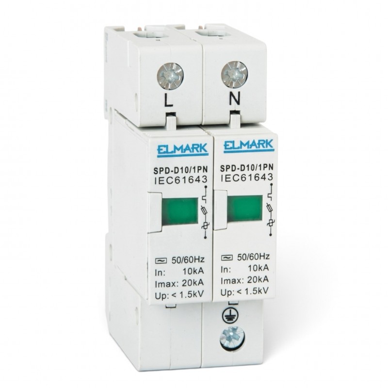 Scaricatore di Sovratensione SPD-B40 1P+N 40kA 275V per Quadro Elettrico Guida DIN