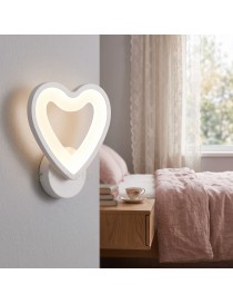 Applique da parete led cuore bianco lampada design moderno luce per cameretta bambini camera bambina