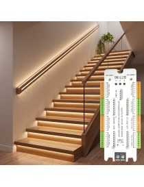 Centralina luci scale con sensore di movimento controller automatico 32 Canali a Cascata per strisce LED 4 Velocità DC 12V-24V