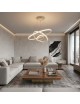 Lampadario sospeso led 100w 3 cerchi pendente cerchio rotondo con anelli bianco design moderno per camera salotto