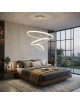 Lampadario sospeso led 100w 3 cerchi pendente cerchio rotondo con anelli bianco design moderno per camera salotto