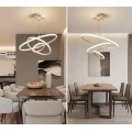 Lampadario sospeso led 100w 3 cerchi pendente cerchio rotondo con anelli bianco design moderno per camera salotto