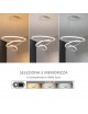 Lampadario sospeso led 100w 3 cerchi pendente cerchio rotondo con anelli bianco design moderno per camera salotto