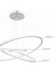 Lampadario sospeso led 100w 3 cerchi pendente cerchio rotondo con anelli bianco design moderno per camera salotto