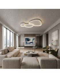 Plafoniera LED da soffitto moderna 100W lampadario ad anelli ovali Bianco lampada luminosa per soggiorno camera da Letto