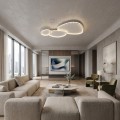 Plafoniera LED da soffitto moderna 100W lampadario ad anelli ovali Bianco lampada luminosa per soggiorno camera da Letto