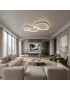 Plafoniera LED da soffitto moderna 100W lampadario ad anelli ovali Bianco lampada luminosa per soggiorno camera da Letto