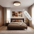 Plafoniera LED da soffitto moderna 30W con telecomando lampadario rotondo marrone lampada luce per soggiorno camera da Letto