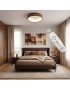 Plafoniera LED da soffitto moderna 30W con telecomando lampadario rotondo marrone lampada luce per soggiorno camera da Letto