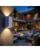 Applique da esterno GU10 rettangolare luce su e giù lampada segnapasso da parete moderna per giardino balcone