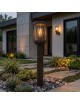 Lampione da giardino 50cm per esterno attacco lampadina E27 lampioncino moderno marrone