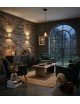 Lampadario a sospesione a campana cupola attacco E27 in metallo design moderno indutry nero bianco tortora sabbia