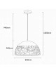 Lampadario a sospesione a campana cupola attacco E27 in metallo design moderno indutry nero bianco tortora sabbia