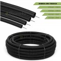 Tubo corrugato nero diametro da 16 20 25 32 mm con tirafilo pieghevole autoestinguente flessibile per impianti cavi elettrici