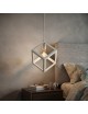 Lampadario a sospensione cubo E27 pendente cubico design moderno portalampada geometrico in metallo bianco nero tortora 