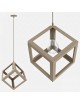 Lampadario a sospensione cubo E27 pendente cubico design moderno portalampada geometrico in metallo bianco nero tortora 