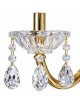Applique da parete 2 braccia attacco piccolo E14 oro argento classico vetro con cristalli lampada vintage