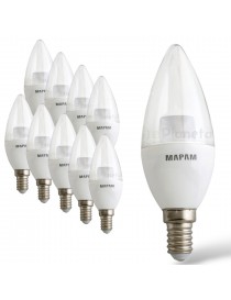 X10 lampadina led 5w E14 oliva trasparente attacco piccolo luce bianco 6500K