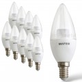 X10 lampadina led 5w E14 oliva trasparente attacco piccolo luce bianco 6500K
