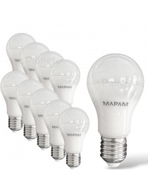X10 Lampadina led E27 bulbo A60 9w luce bianca naturale calda Mapam