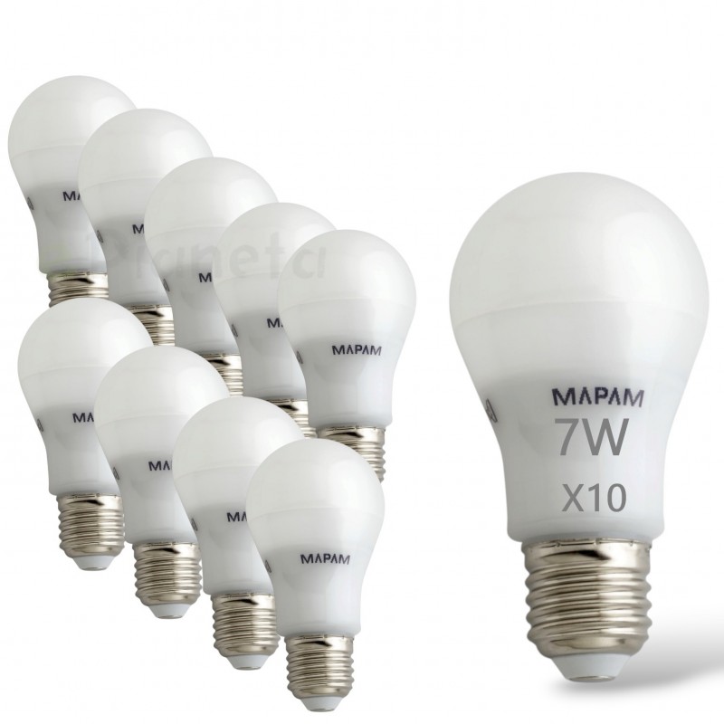 X10 lampadina led E27 bulbo A55 7W luce bianca naturale calda Mapam