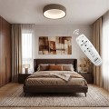 Plafoniera LED da soffitto moderna 30W con telecomando lampadario rotondo tortora lampada luce per soggiorno camera da Letto