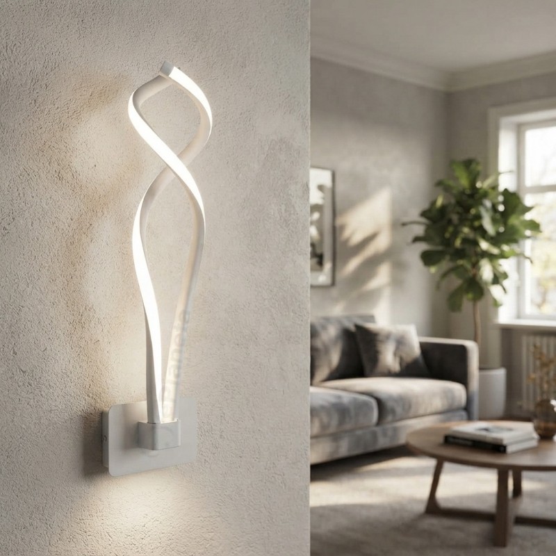 Applique led da parete 18W a spirale moderno lampada per camera soggiorno luce naturale