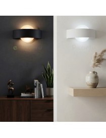 Applique LED da parete 8W con cerchio nero bianco lampada moderno per camera soggiorno bagno