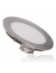 Pannello led rotondo acciaio satinato nichel slim 6w ip20 incasso faretto completo driver luce bianca naturale calda Downlight