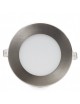 Pannello led rotondo acciaio satinato nichel slim 6w ip20 incasso faretto completo driver luce bianca naturale calda Downlight