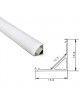 Profilo Alluminio 2M per Strisce Strip LED Barra Rigida ANGOLARE Copertura Opaco