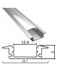 Profilo Alluminio 2M per Strisce Strip LED Barra Rigida Profilato Copertura Opaco